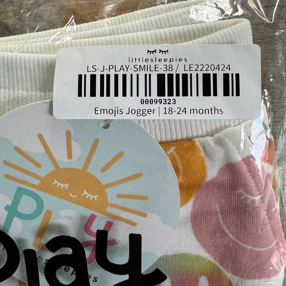 Emoji Jogger Limited Edition Little Sleepies Bamboo Sweatpants Colorful Smiley - Picture 2 of 4